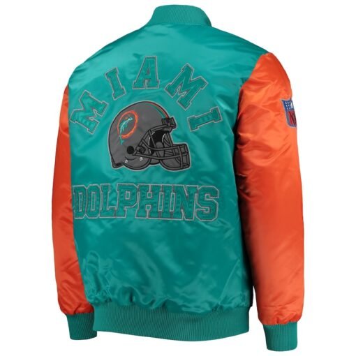 Starter Miami Dolphins Locker Room Throwback Satin Varsity Jacket