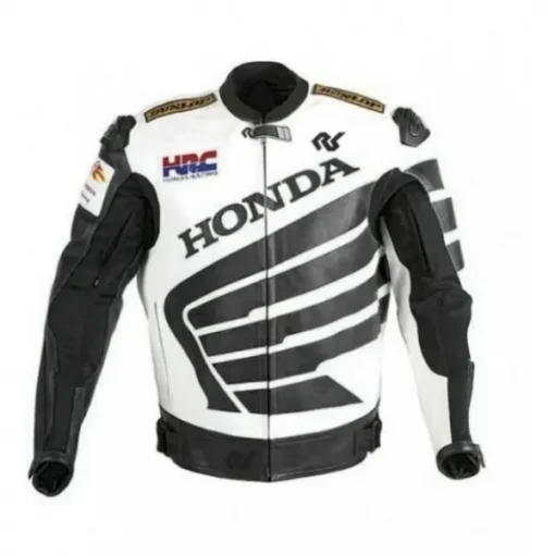 Honda Black White Racing Motorcycle Jacket