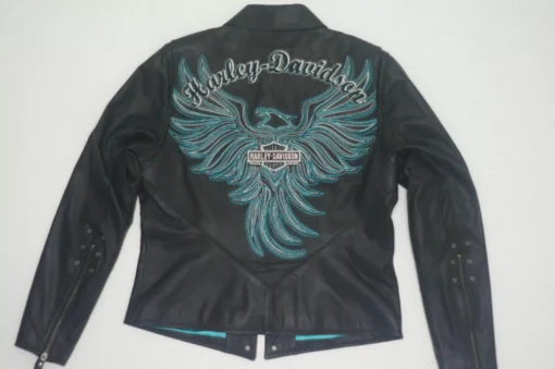 Harley Davidson Turquoise Eagle Arabelle Leather Jacket