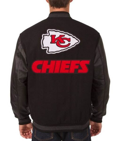 Kansas City Chiefs Black Letterman Jacket 1