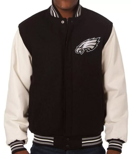 Philadelphia Eagles Varsity Black and White Jacket