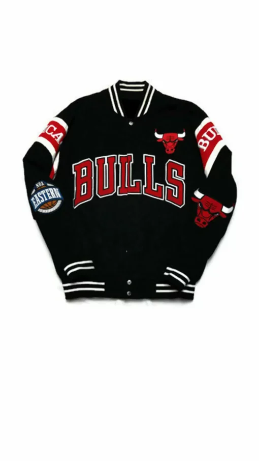 Vintage Chicago Bulls Black Varsity Letterman Jacket