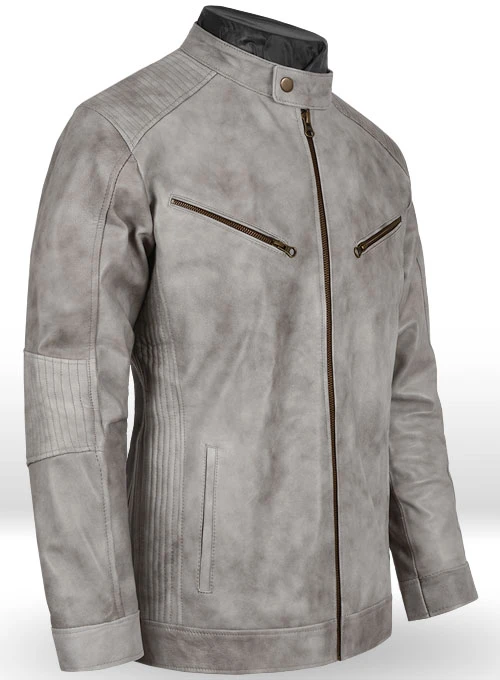 Men’s Gray Leather Jacket