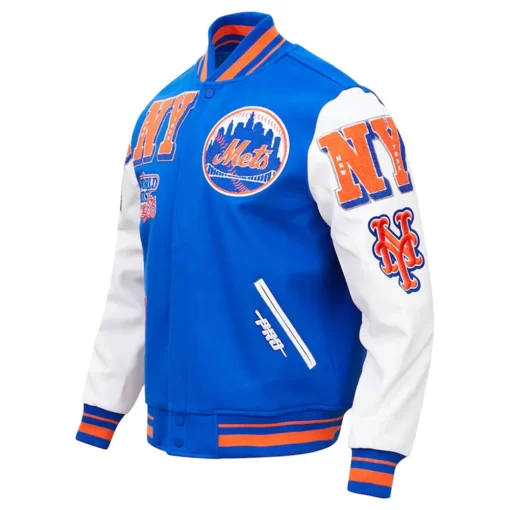 New York Mets Mash Up Royal Varsity Jacket