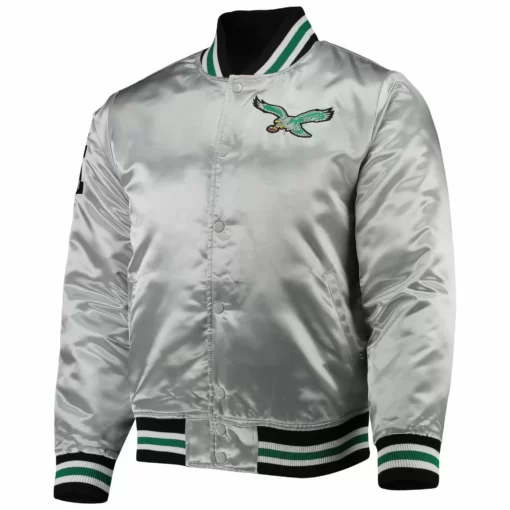 Philadelphia Eagles Silver Satin Jacket