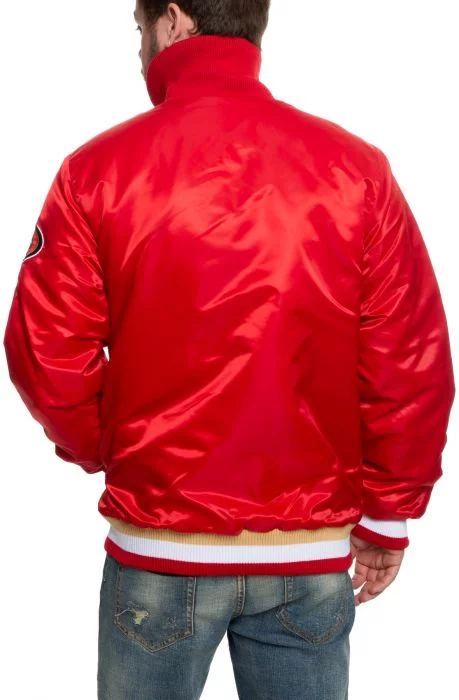 San Francisco 49ers Red Zip Up Varsity Jacket