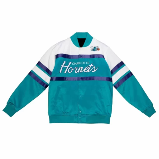 Charlotte Hornets Blue White Satin Jacket