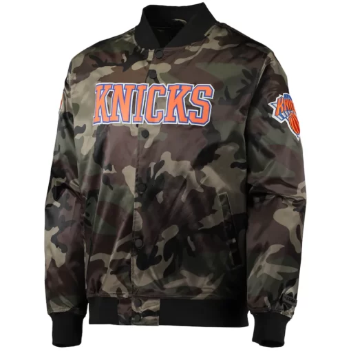 New York Knicks Pro Standard Satin Full-Snap Camo Jacket